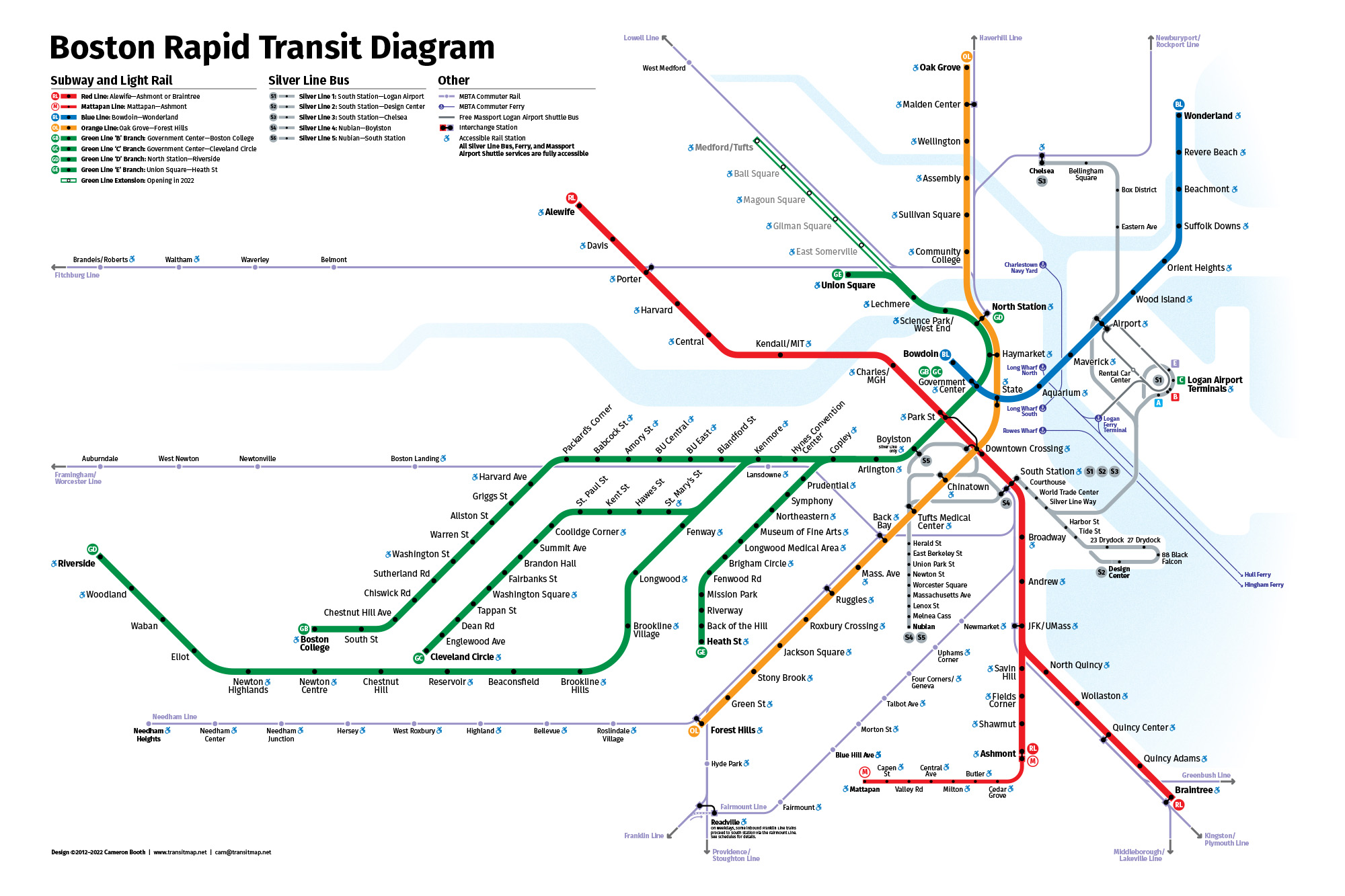 Boston Rapid Transit Map Transit Maps Store