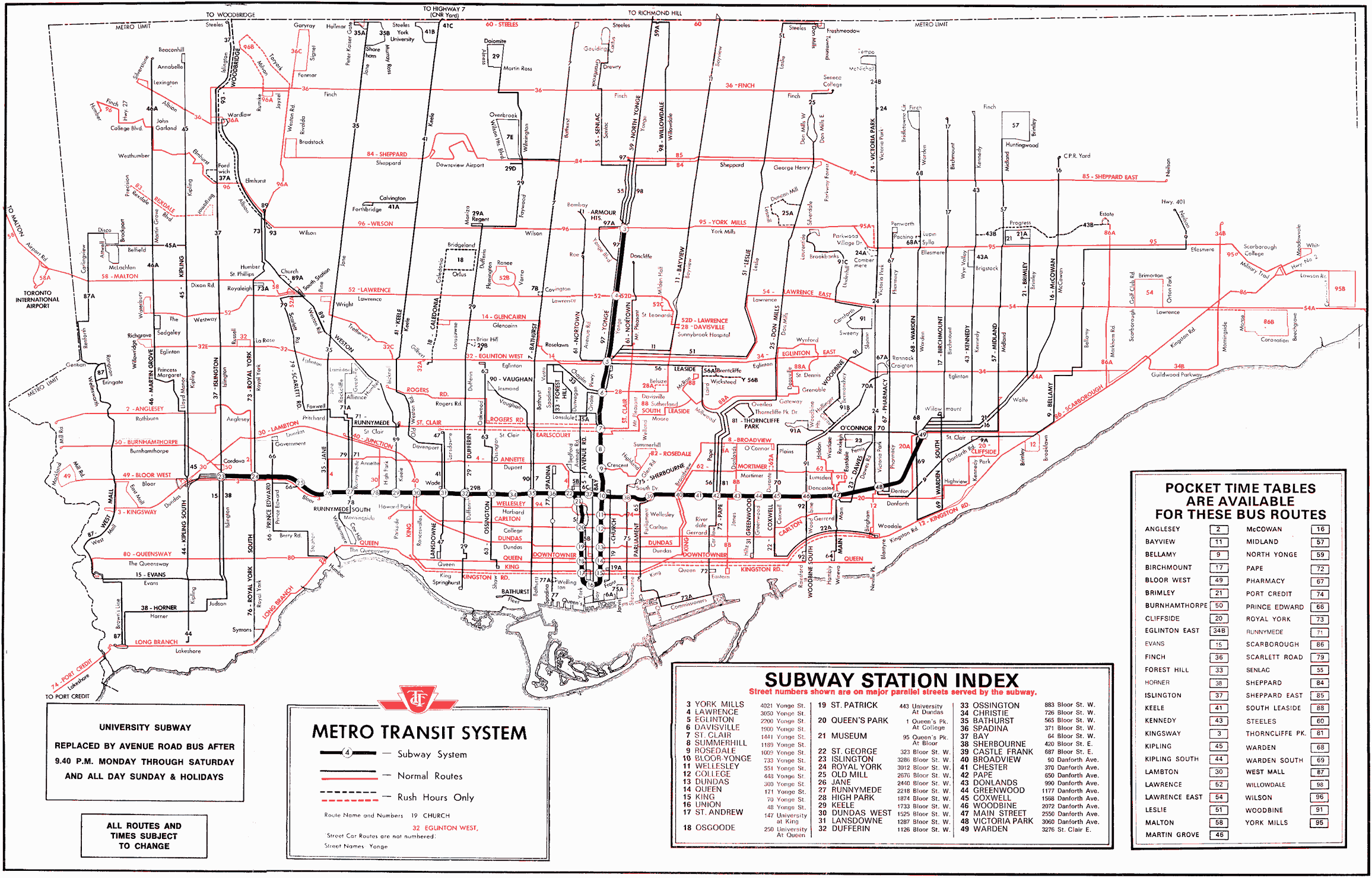 Ttc Bus Routes Map Ttc System Maps - Transit Toronto - Content