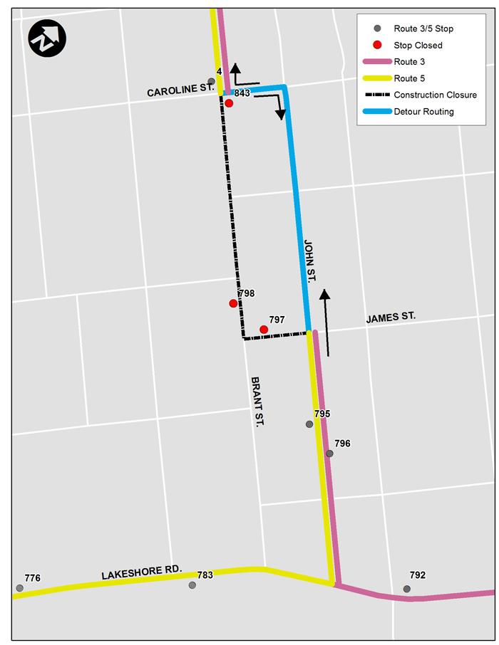 James Street construction Burlington Transit detours start July 3
