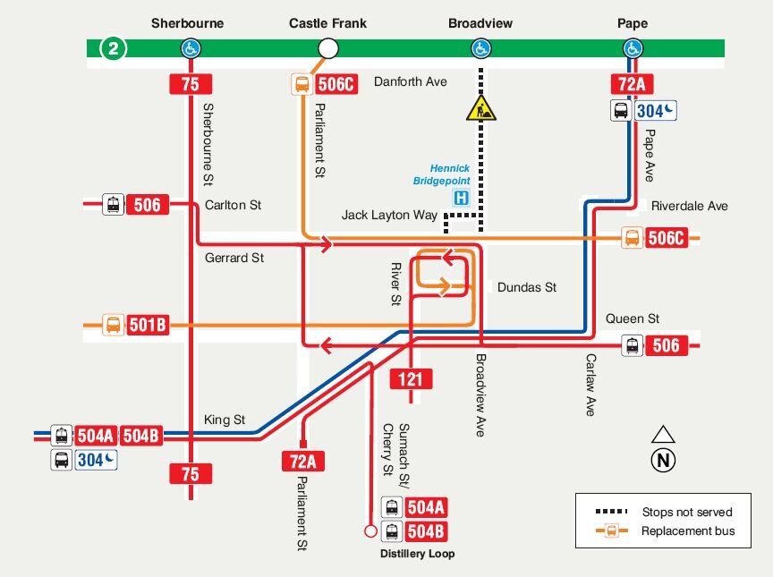 TTC project to replace streetcar tracks on Broadview Avenue Overhead
