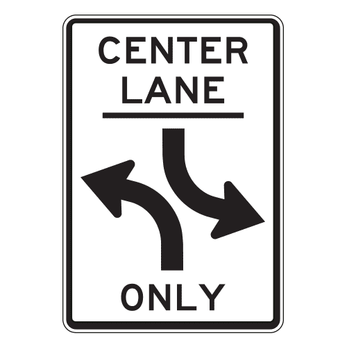 R39b TwoWay Left Turn Only Sign