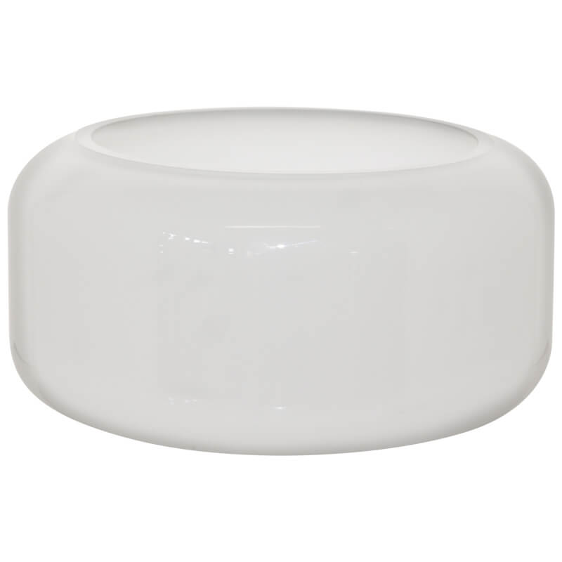 WHITE FLAT CANDLE HOLDER 8X16CM Transnatal