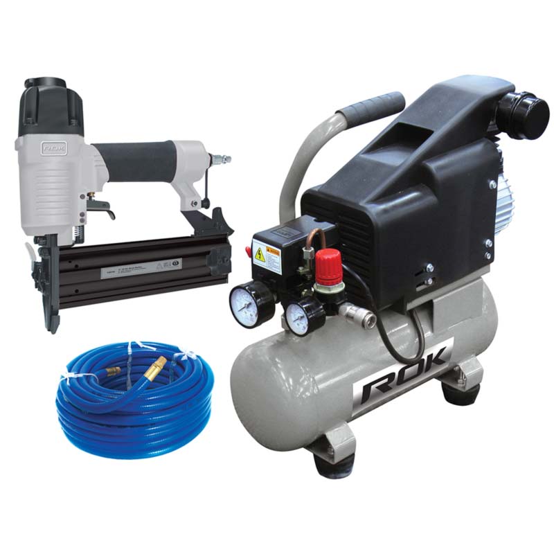 ROK Air Compressor & Brad Nailer Combo Kit TransNorth Ltd