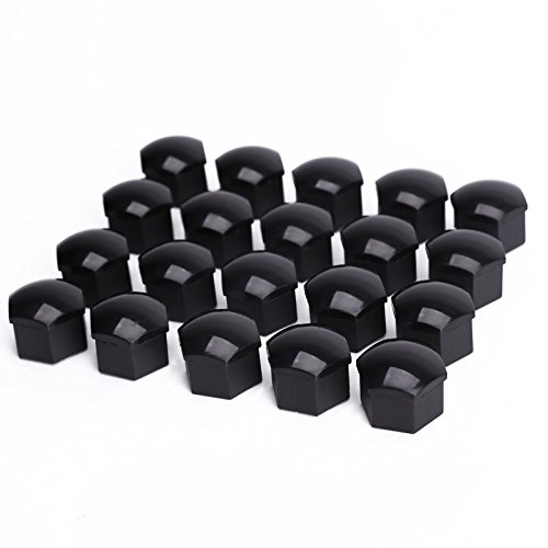 20 PCS Black Car Wheel Bolt Nut Cover 17mm Head Cap Plastic Hexagonal