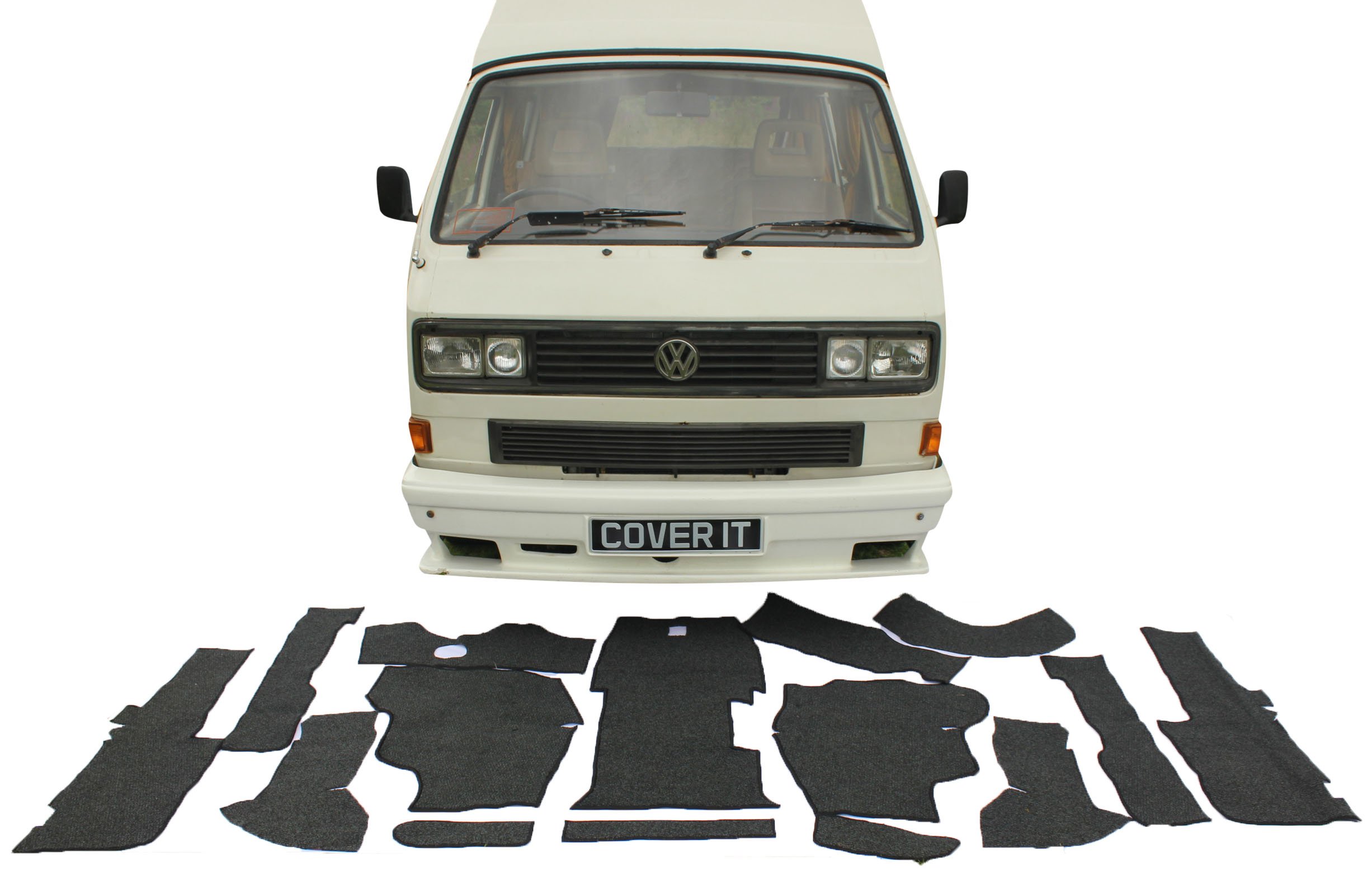 T25 Transporter Full 15 piece Carpet Set Mats Rubber Backed Mat Camper Van VW Transporter Stuff