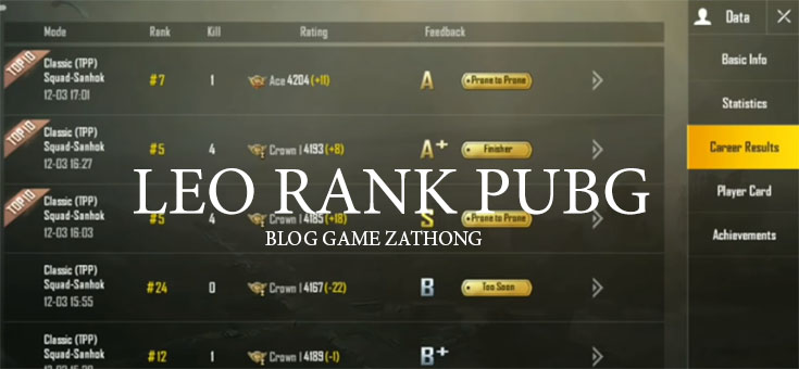 Cách tính điểm rank pubg mobile và mẹo leo Rank Blog Trần Văn Thông