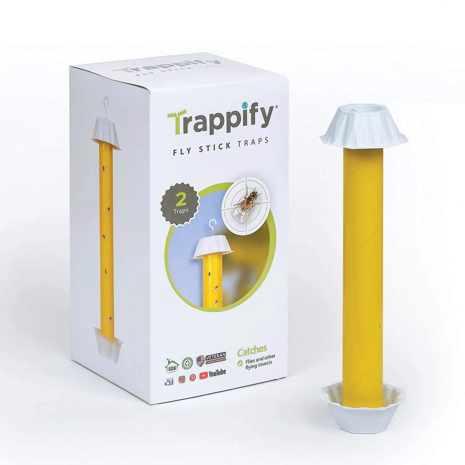 Indoor/Outdoor Hanging Fly Stick Trap Fly, Gnat, Mosquito Trap Trappify