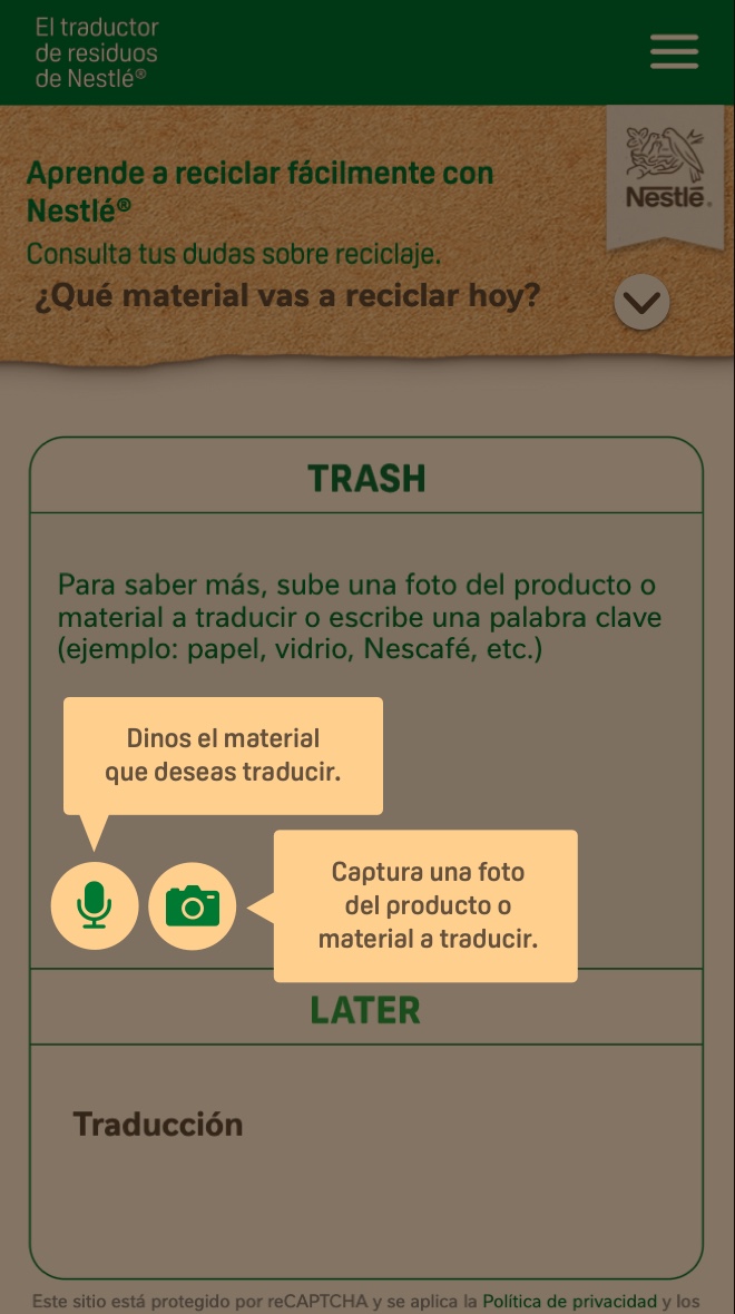 TrashLater El primer traductor de basura