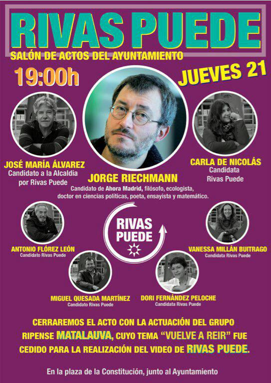 esta tarde en rivas vaciamadrid tratar de comprender, tratar de ayudar
