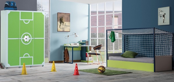 Fußball Kinderzimmer mit Torbett günstig