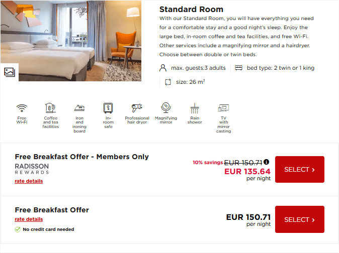 Radisson Hotels Promotional Code Free Breakfast in Africa, Europe, Middle East Until August
