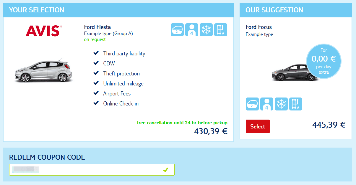 TUI Cars Coupon Code €15 Discount on Worldwide Car Rentals of 3+ Days (No Minimum Spending