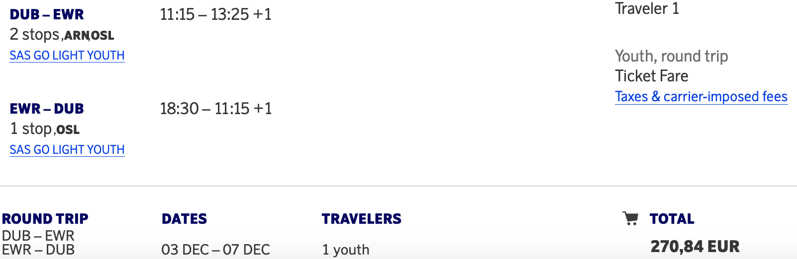 SAS Youth Tickets Up to 80 Discount on Flights for Under26YearOlds