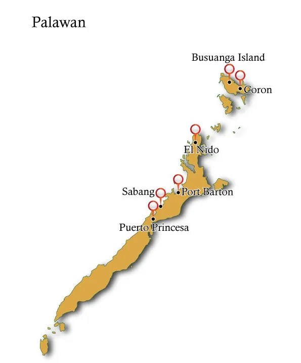 Palawan Tourist Spots Map Palawan Travel Authentic Philippines