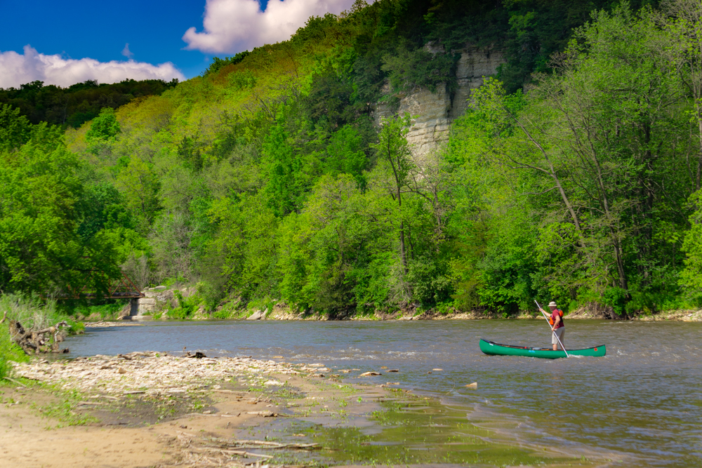 Upper Iowa River canoeing adventure in the Driftless Region