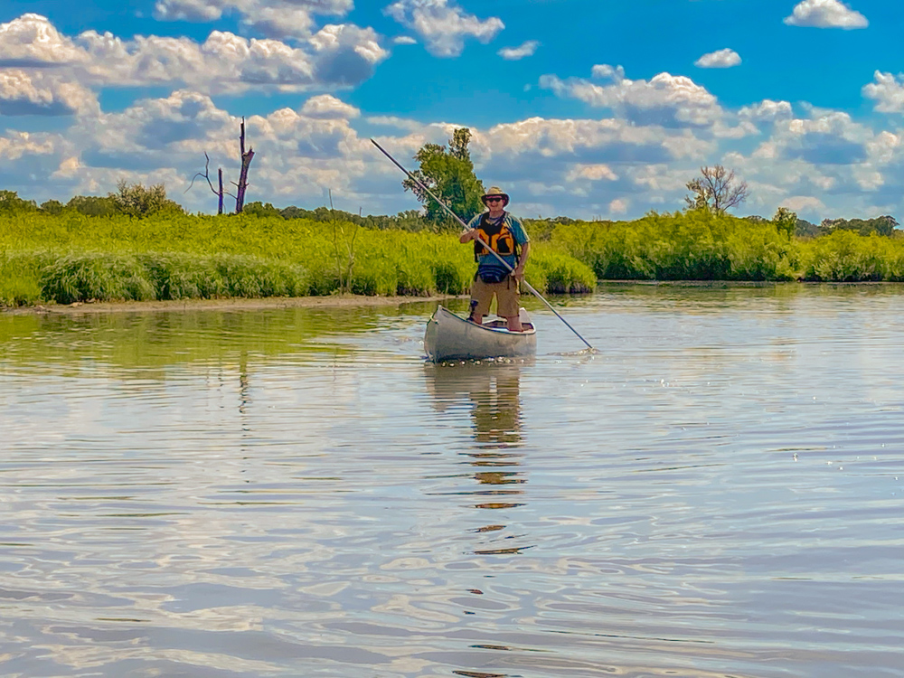 Nippersink Creek canoe poling adventure through Glacial Park