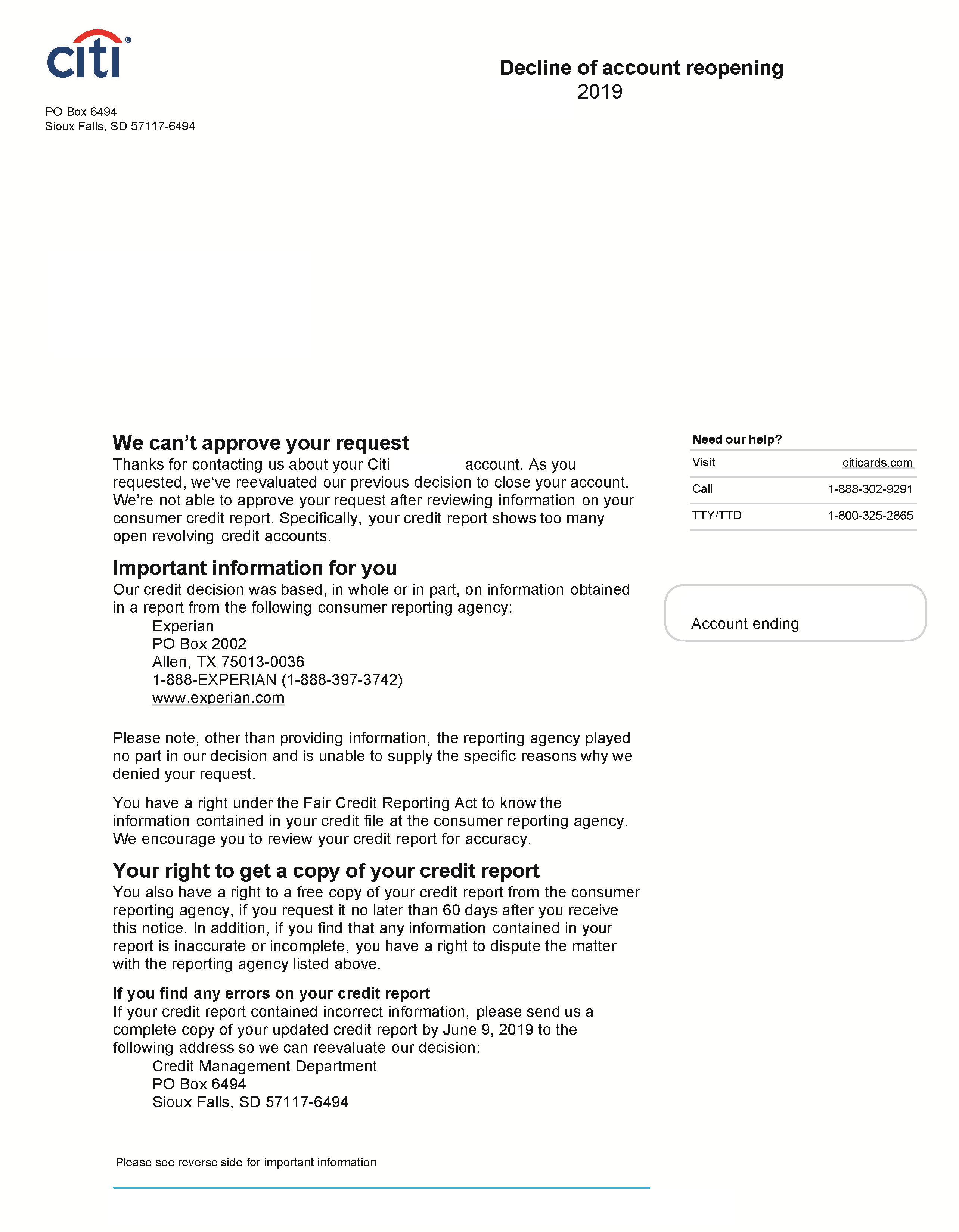 Citi Account Reinstatement Request 1 TravelinPoints