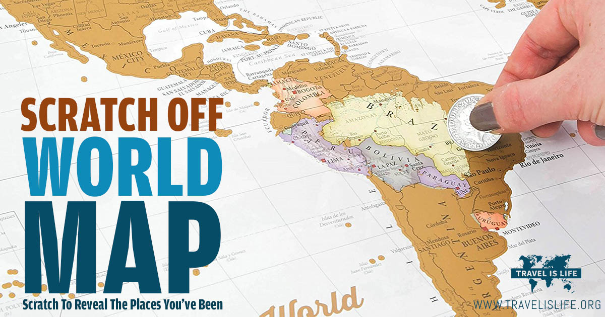 Scratch Off World Map, Travel Scratch Map Outlined States