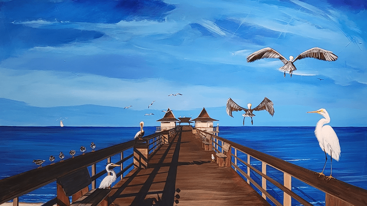Local artist began work on Naples Pier mural before hurricane, finished