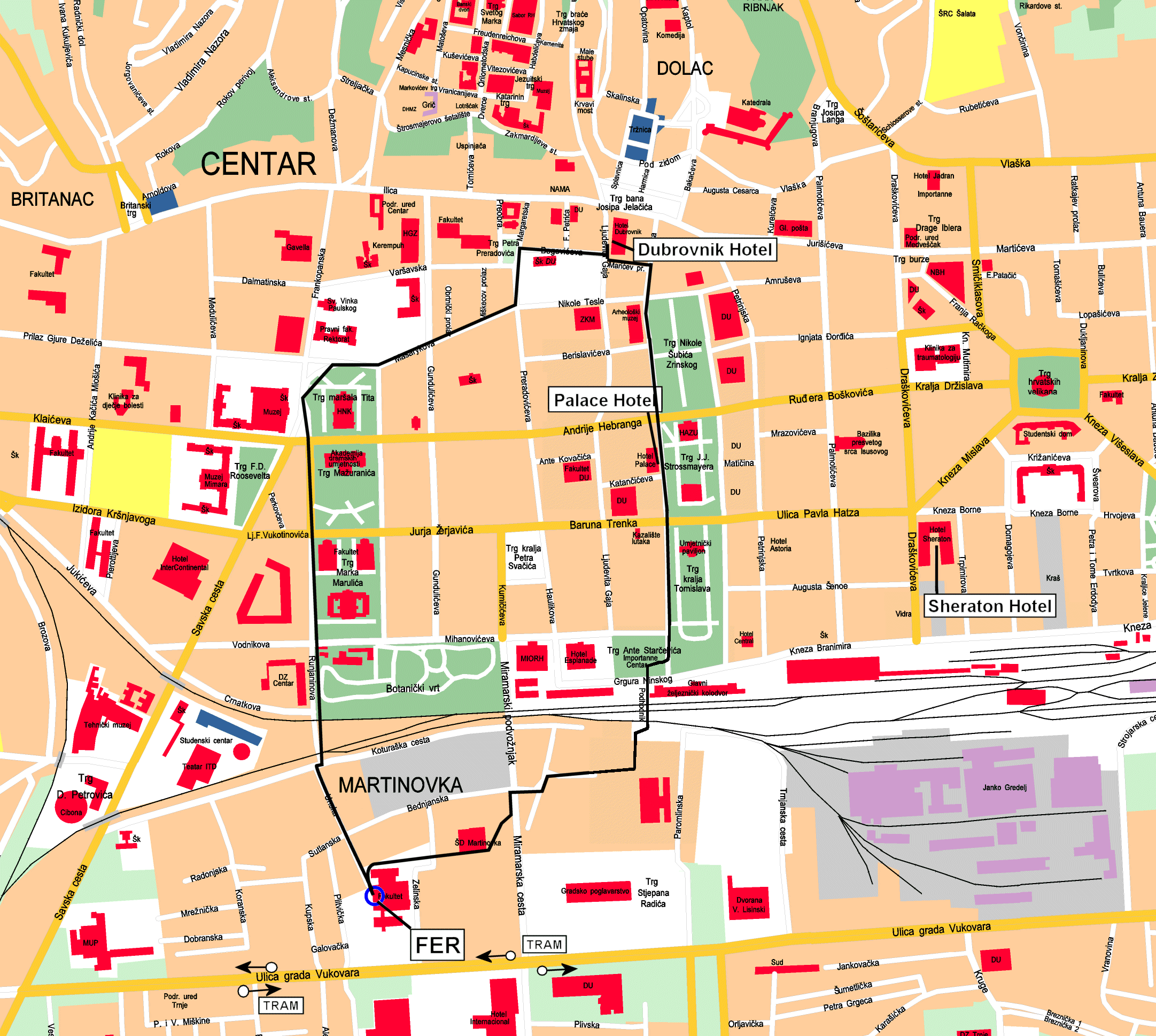 Map of Zagreb