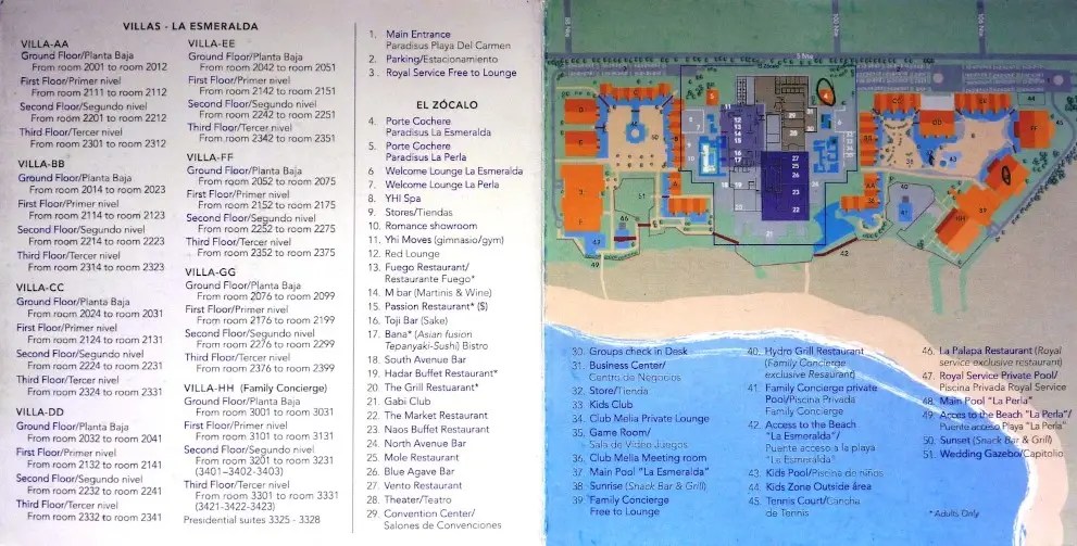 Paradisus La Perla - Adults Only - Riviera Maya Map (2022 - 2019