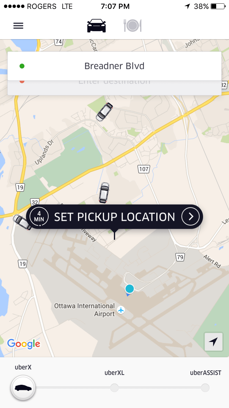 A workaround for Uber airport pickup Points Miles and Bling