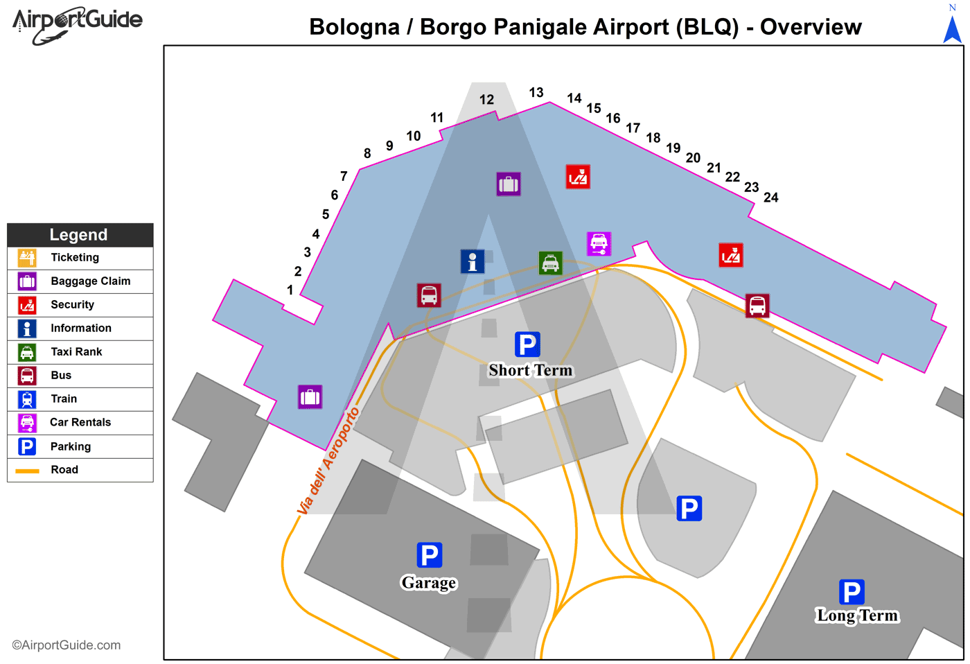 Bologna Bologna / Panigale (BLQ) Airport Terminal Maps