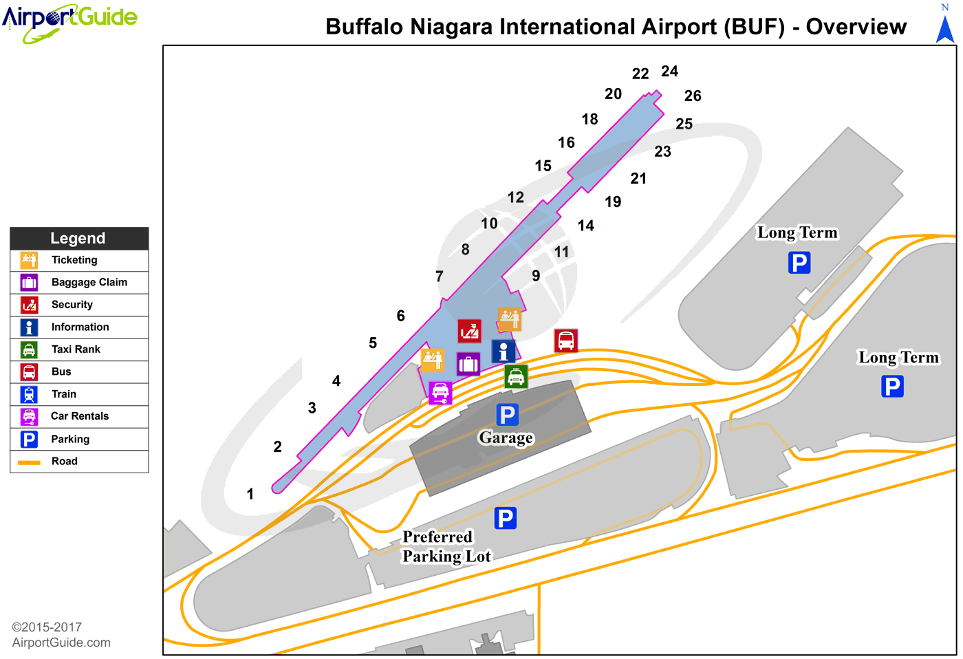 Buffalo International Airport Map Buffalo Buffalo Niagara International (BUF) Airport Terminal Maps