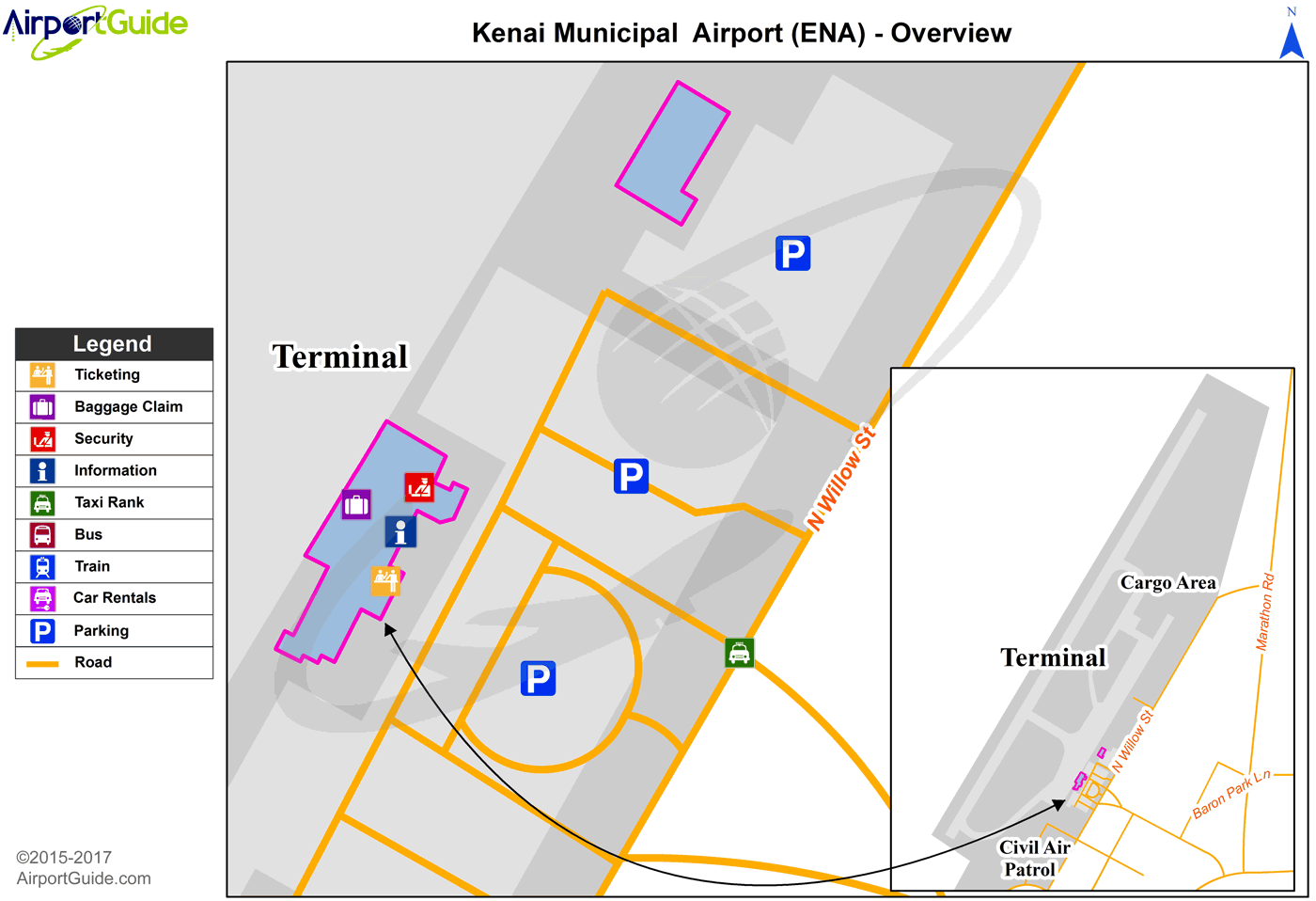 Kenai Kenai Municipal (ENA) Airport Terminal Maps