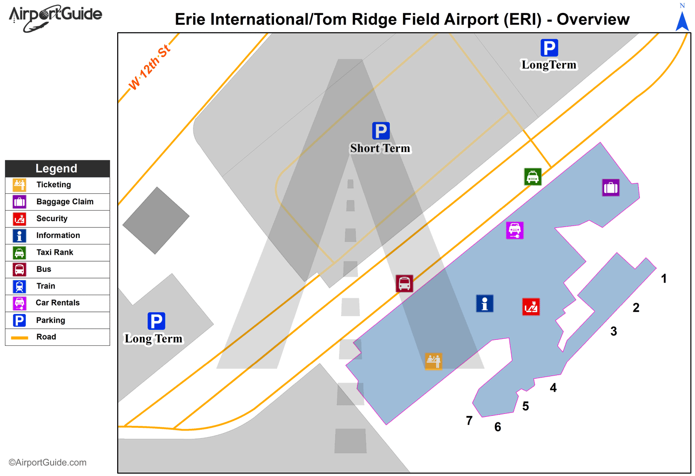 Erie Erie International/Tom Ridge Field (ERI) Airport Terminal Maps