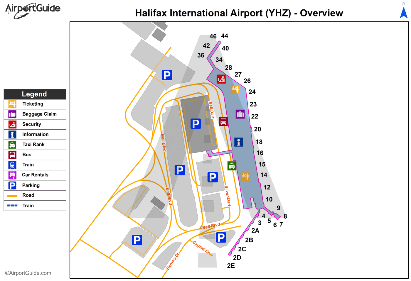 Halifax Halifax / Stanfield International (YHZ) Airport Terminal Maps