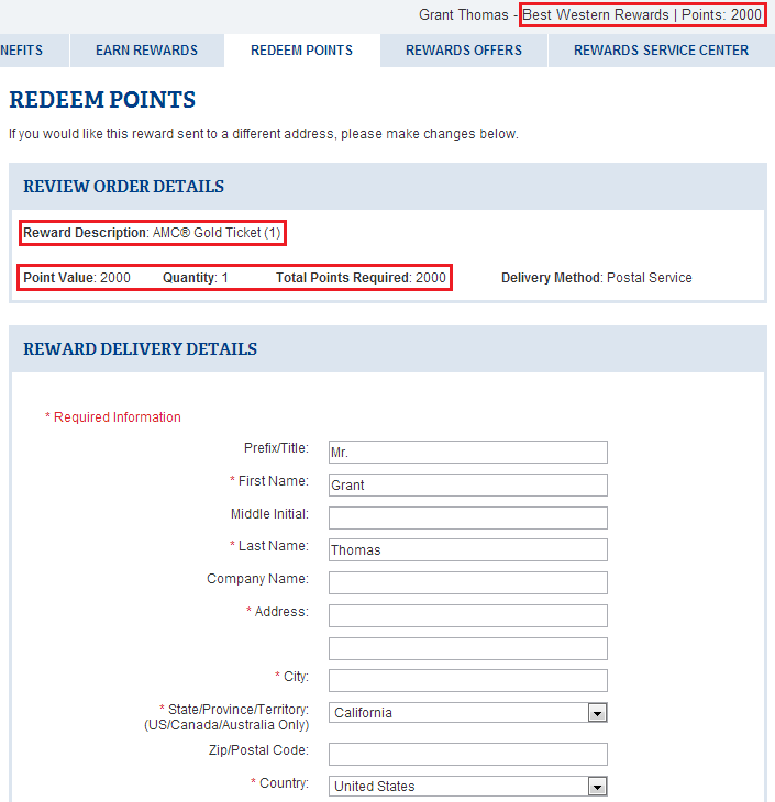 What will 2,000 Best Western Reward Points get you? (Not much)