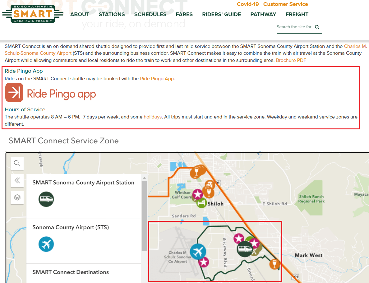 Get to the Sonoma County / Santa Rosa Airport (STS) with SMART Train