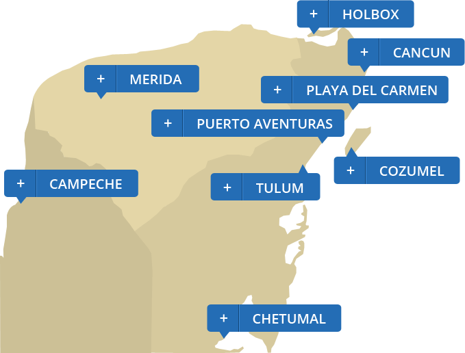 Yucatan Peninsula Map Travel Yucatan