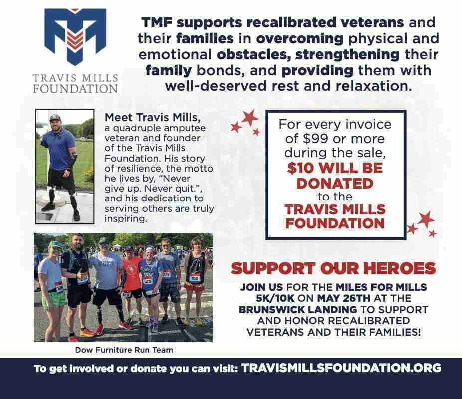 Dow Furniture Memorial Day Savings Event! Travis Mills Foundation