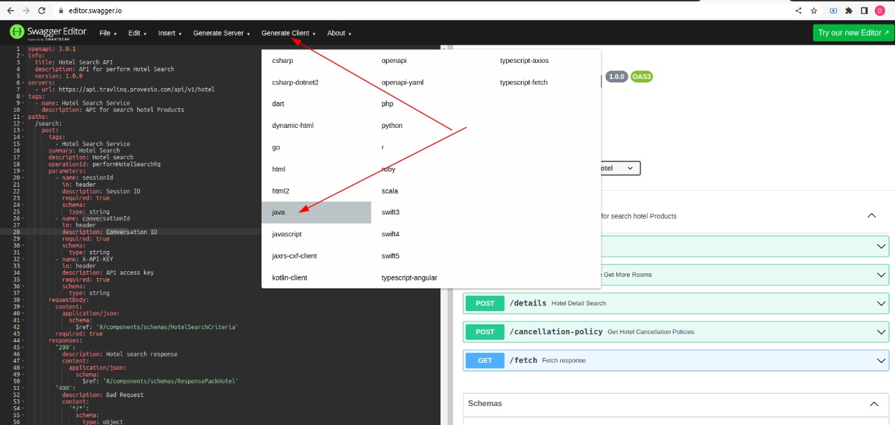 Stub Generation Travlinq API