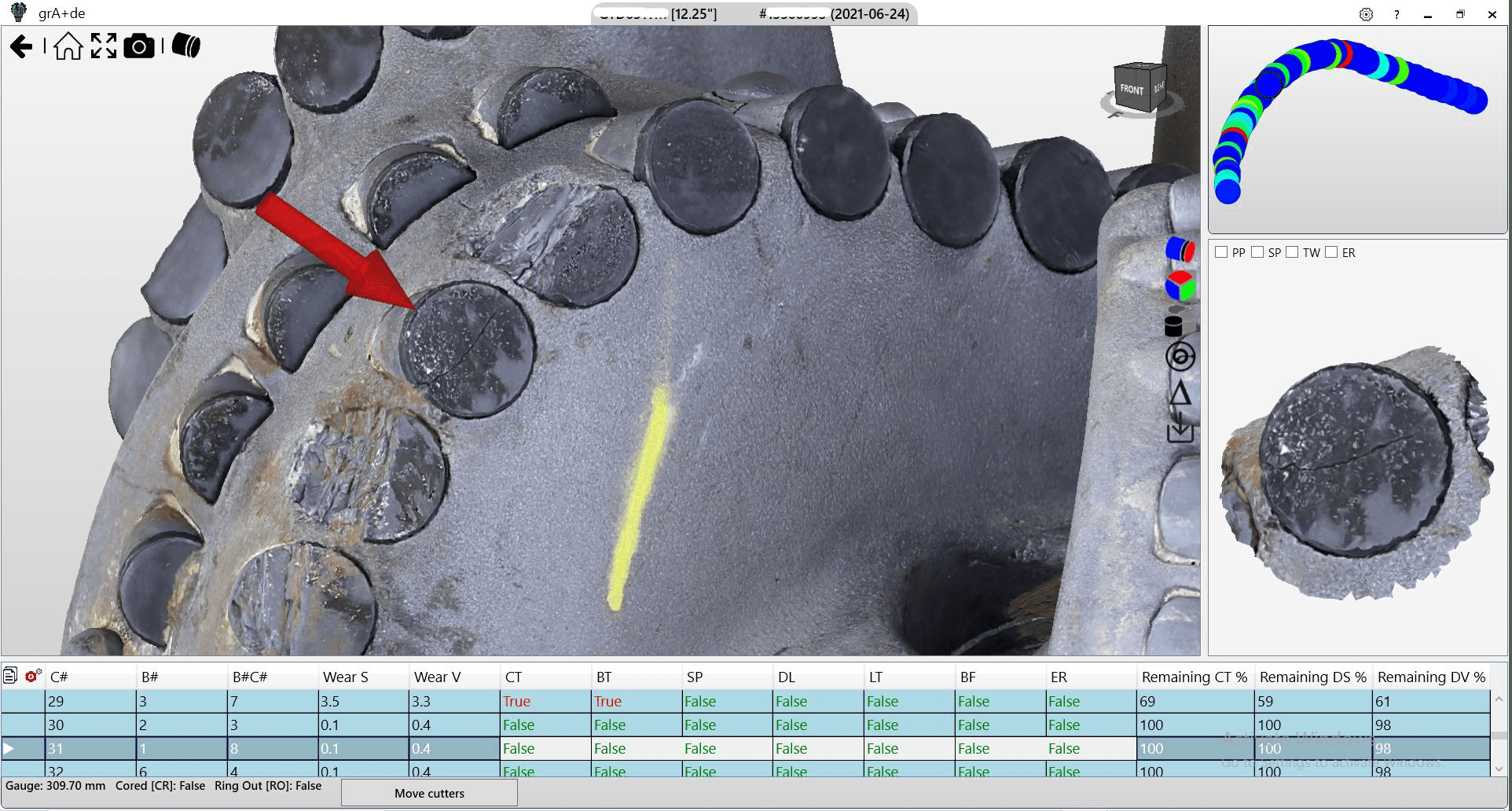 Digital Dull Bit grA+de Scanner for PDC bits IADC 3D bit models by Trax