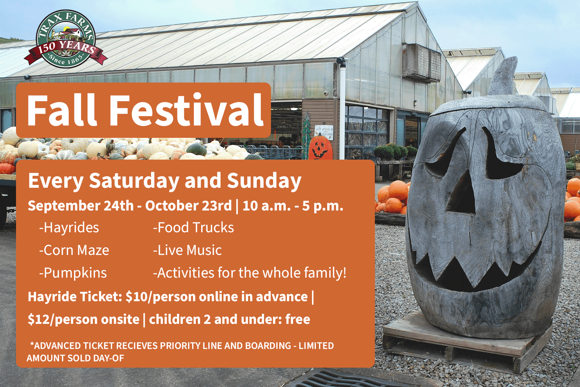 Fall Festival event header Trax Farms