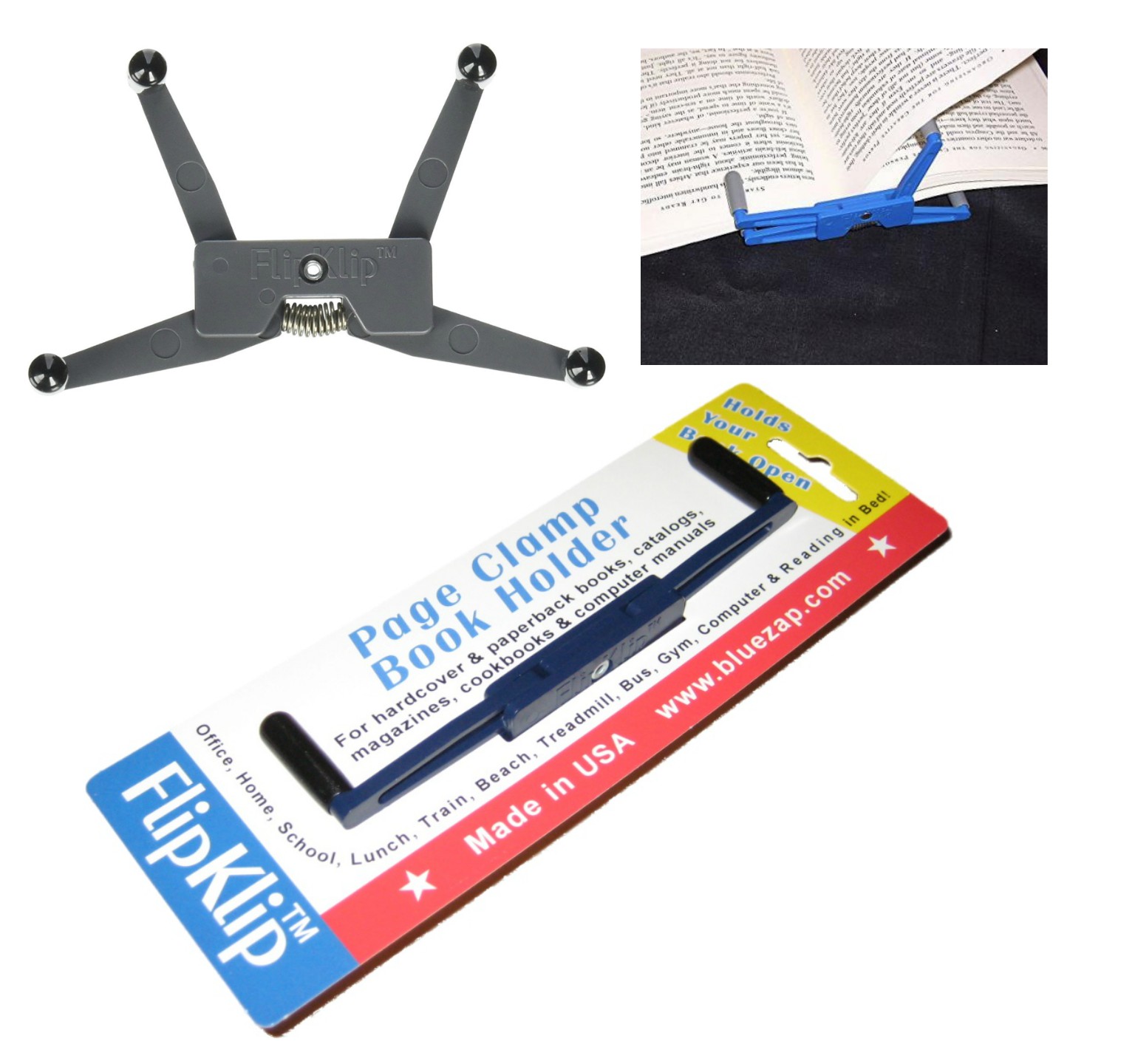Flip Kit Fitness Book Page Holder Gray Tread Life