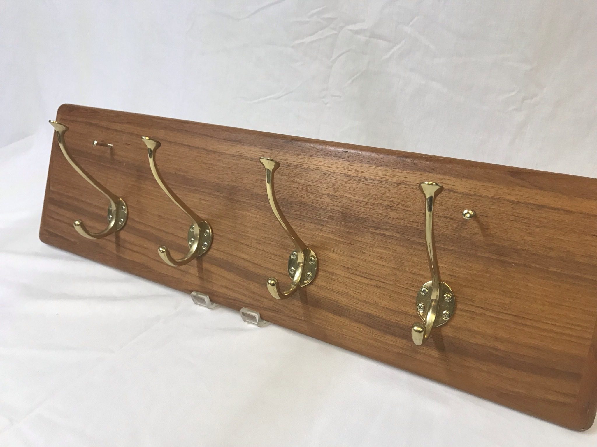 Teak and Brass Coat Hook Treasure Antique & Appraisers