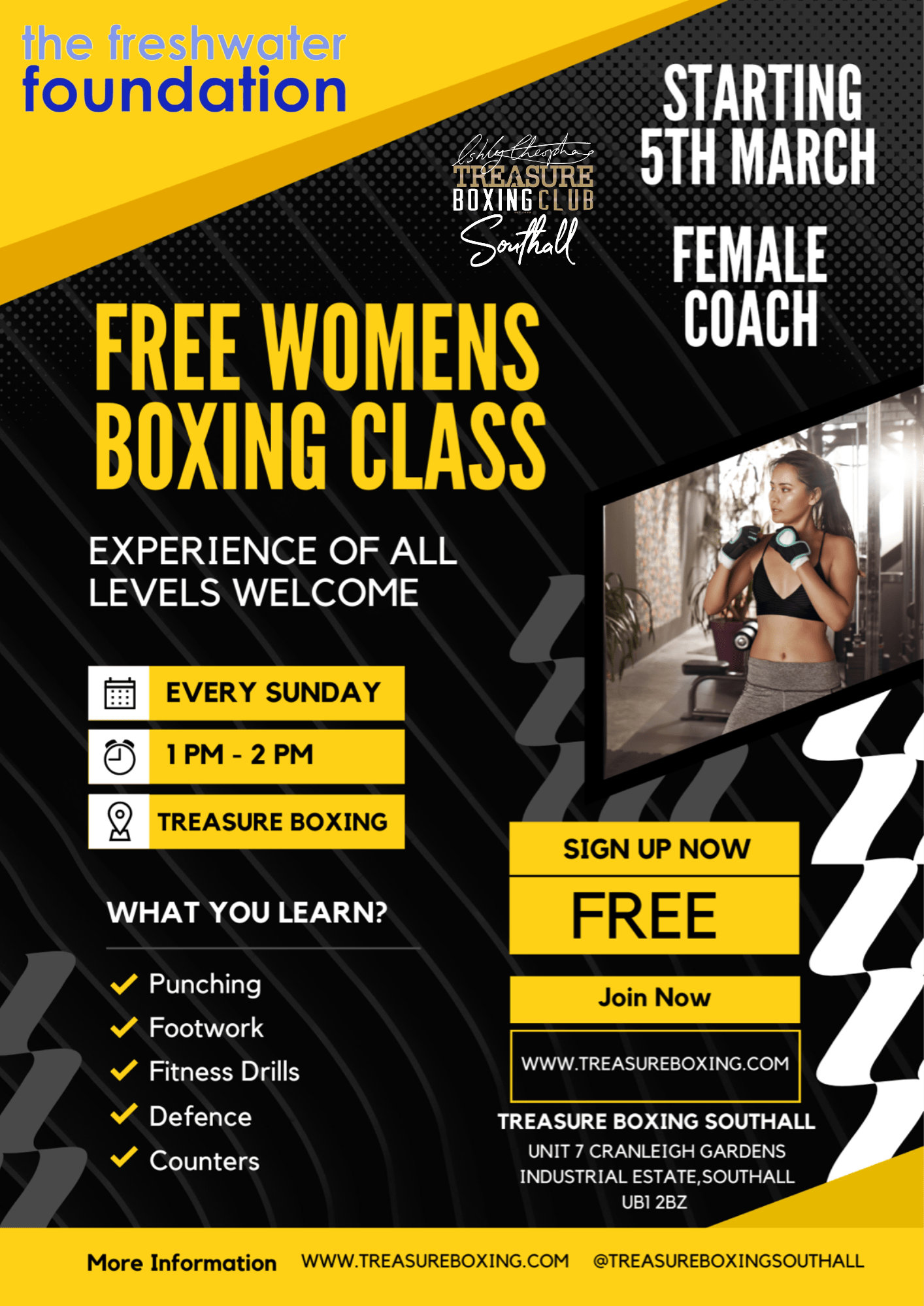Free Womens Boxing Class Treasure Of Boxing Boxing Gym Southall