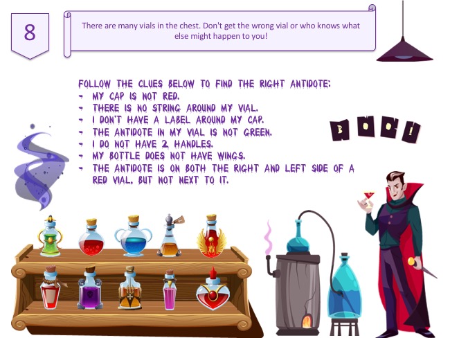 Vampire escape room to print for kids (89 years) Treasure hunt 4 Kids