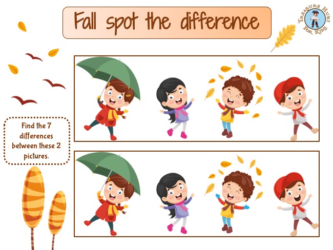 Spot the difference - Free printable game - Treasure hunt 4 Kids