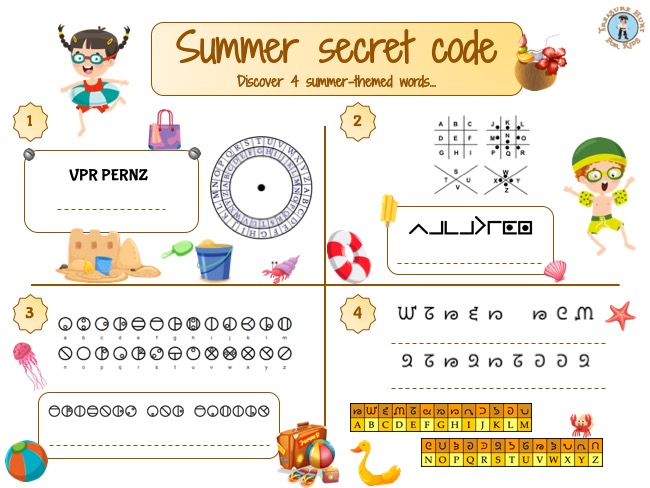 Summer Secret Message Puzzle Summer Secret Message Decoder, Printable