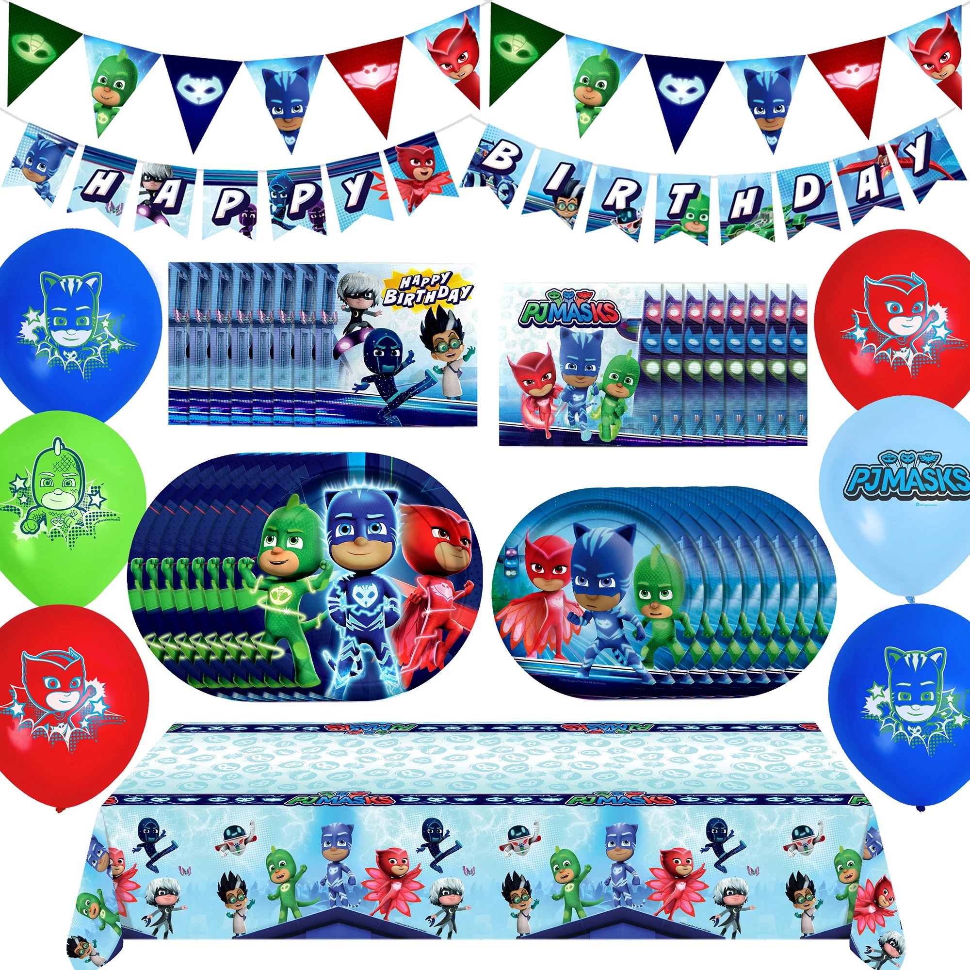 PJ Masks Party Supplies Complete Set for 24 Guests Treasures Gifted