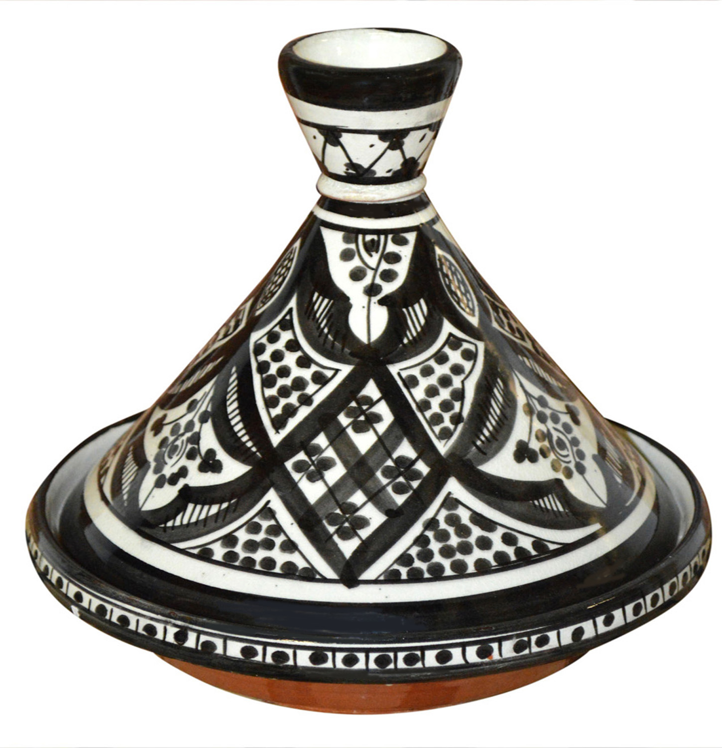 Serving Tagine Fes Black Medium 10 inches diameter Treasure of Morocco