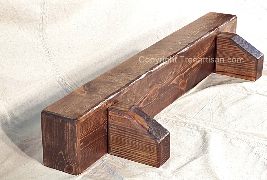 Rustic Custom Knotty Pine Beam Fireplace Mantel Floating Shelf