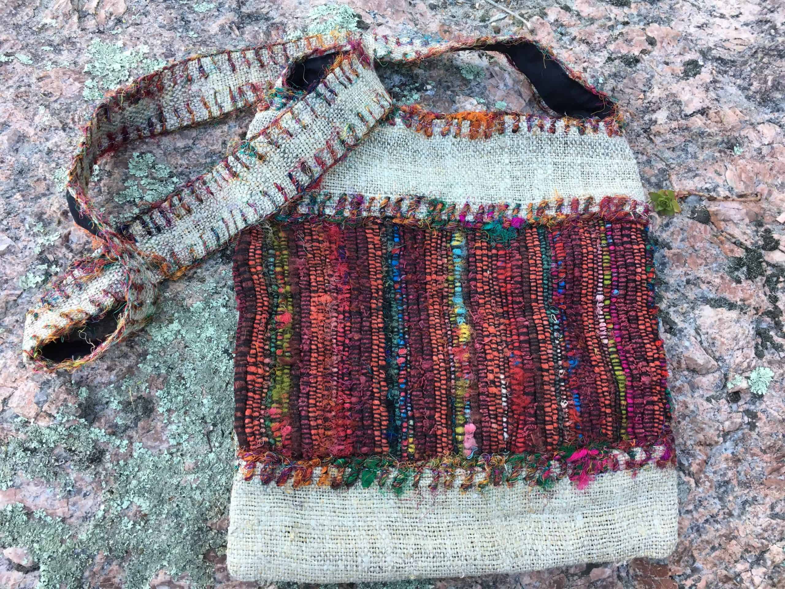 Hemp Bag with Recycled Silk Fair Trade TREE CHIC Eco Boutique