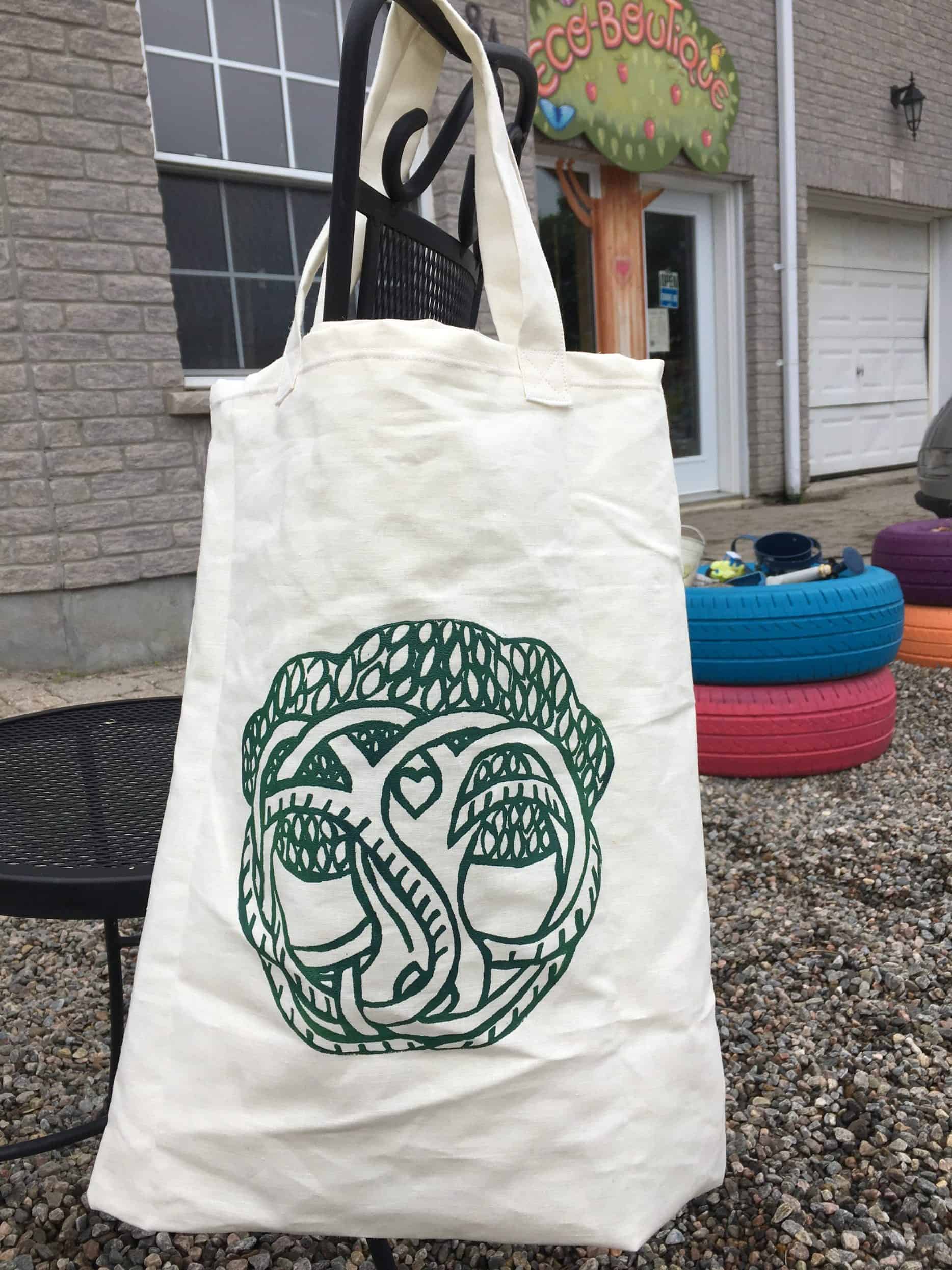 TREE CHIC logo Hemp Tote Bag made in Parry Sound, Canada TREE CHIC