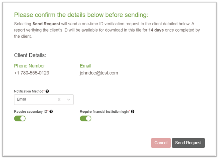 Initiating a Client ID Verification Treefort Technologies